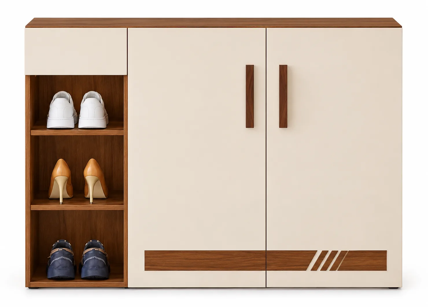 Custom Shoe Rack Designs with Seating & Storage